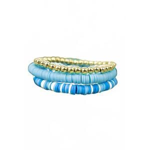 NEW WHOLESALE ACCESSORY MARKET women's key largo aqua and gold bracelet set in b